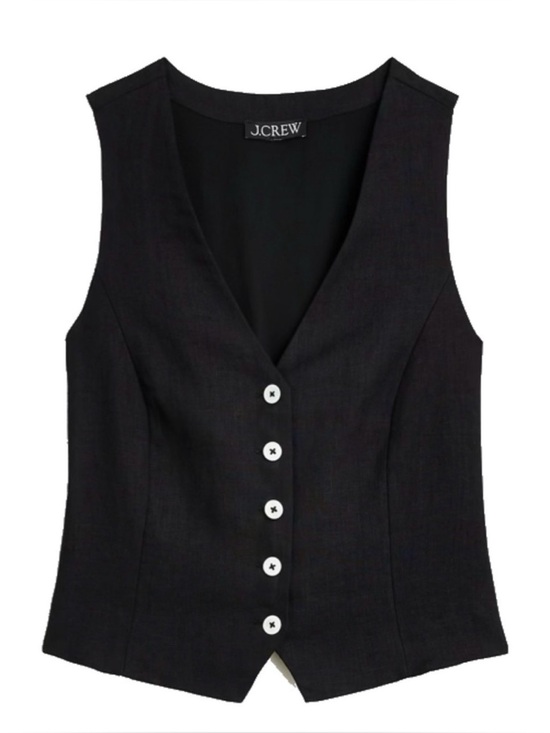 J. Crew Jackets & Blazers - J.Crew Slim-Fit Linen Vest in Black